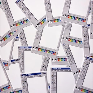 Windows 95 MS ペイント ステッカー – レトロ 90 年代 コンピュータ ビニール デカール – Y2K 技術 美的 ラップトップ ステッカー – Microsoft ペイント