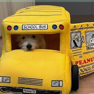 Skolbuss Husdjurshus Mysig hund- och kattbädd Husdjursgrotta