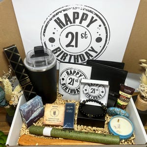 21st Birthday Luxury Gift Box for Him | Elegant Men’s Gift Set with Wallet, Cologne & More | Milestone Celebration