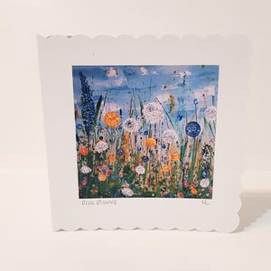 Handmade Floral Print Card, Bespoke Greeting Card