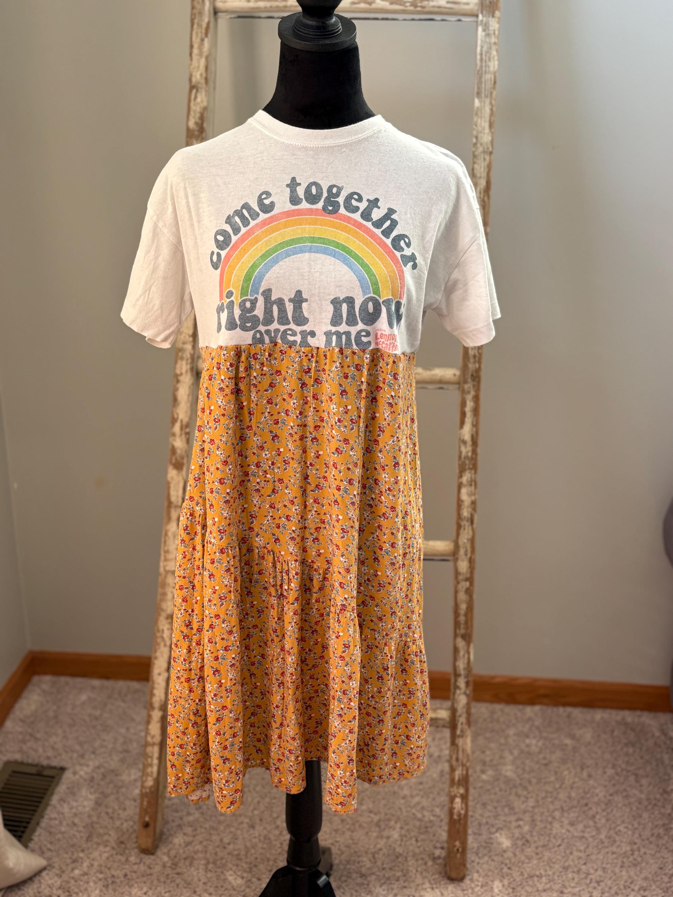 beatles t shirt dress Let it Be Graffiti Women's T-Shirt Dress - Original Artwork