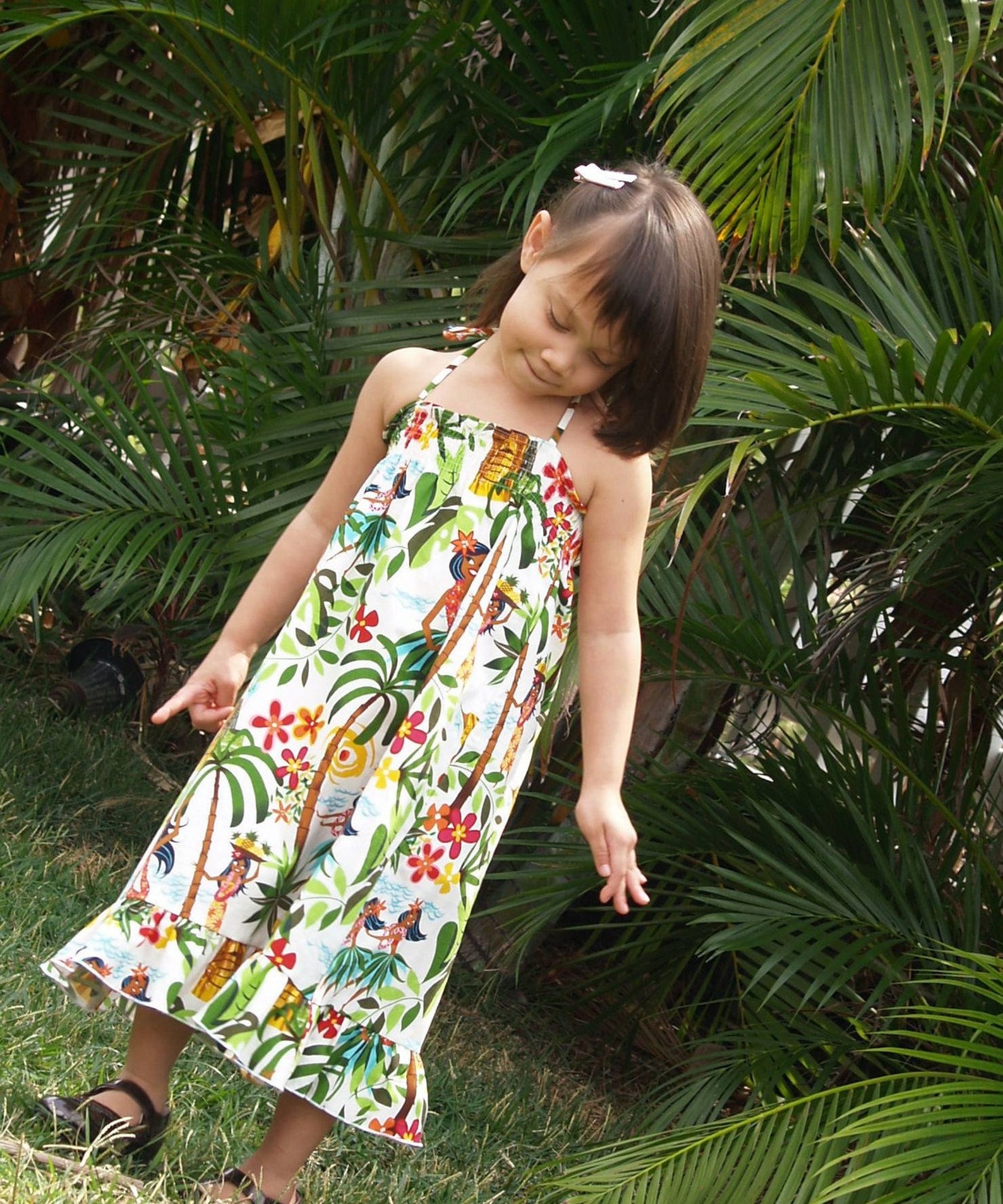 Girls Hawaiian Dress Hula Girl Party Etsy