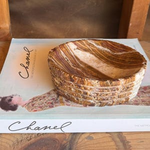 Polish Free Hand-Carved Onyx Catchall Bowl: Rustic Stone Decor by SAÉA Designs