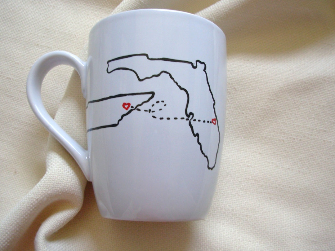 State Mugs Hand Painted State to State Mug, Personalized Mug, Retirement Gift ...