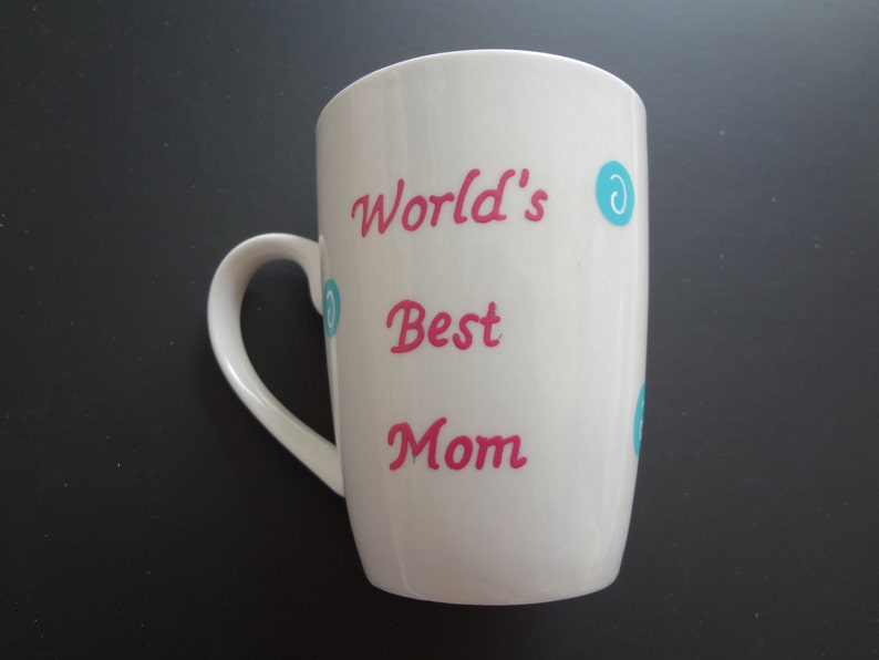 Handpainted Mother's Day Coffee Mug, Personalized Mug, Mother's Day Gift, Handpainted Mug, Personalized Gift, Gift for Mom, World's Best image 1