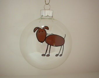 Dog Christmas Ornament, Personalized Handpainted, Dog Lover's Ornament, Holiday Gift, Personalized Dog Ornament, Handpainted Christmas Gift
