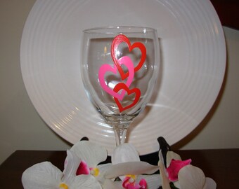 Valentine's Day Handpainted Wine Glass