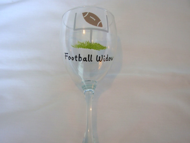 Handpainted Wine Glass Football Sports Wine Glass Football Etsy