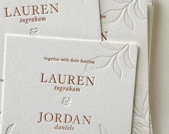 Letterpress Wedding Invitations – Semi-Custom Cotton Paper Suite