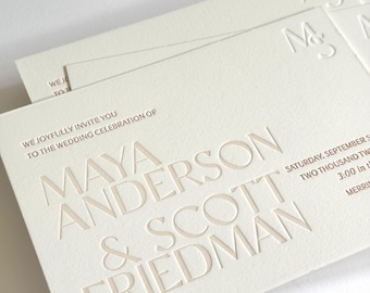 Letterpress Wedding Invitations – Classico Semi-Custom Cotton Suite