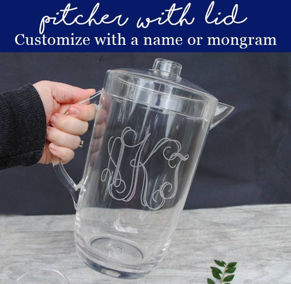 Etched 2 Qt. Acrylic Pitcher – The Monogrammed Home