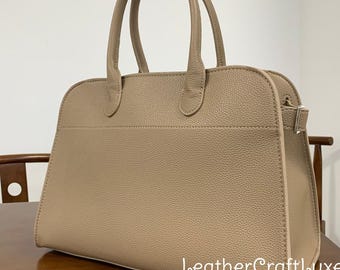 Suede Leather Tote Bag Luxury Margaux  Elegant Top Handle Purse Premium Womens Everyday Bag Stylish 100% Genuine Leather Handbag  Travel Bag