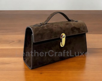 Petit sac fourre-tout en cuir avec poignée supérieure - Pochette en cuir véritable pour femme, sacs à main de créateur minimalistes, pochette de soirée