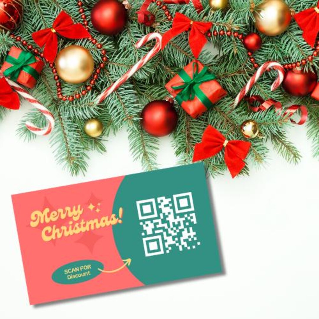 Merry Christmas QR Code Sign Template, Scan to Pay Sign, Small Business ...