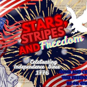 4th of July Card Template | American Independence Day Canva Design | Patriotic USA Flag Card | Instant Download
