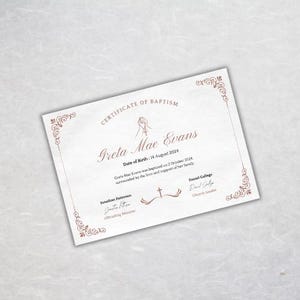 Certificado de dedicación de bebé Plantilla editable Certificado de dedicación de bebé, Certificado de dedicación de bautizo de bebé, Certificado de bautismo imprimible Descargar