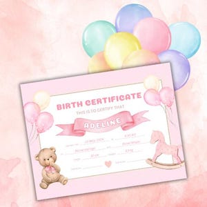 Geburtsurkunde Vorlage | Benutzerdefinierte Baby-Andenken | Bearbeitbarer digitaler Download
