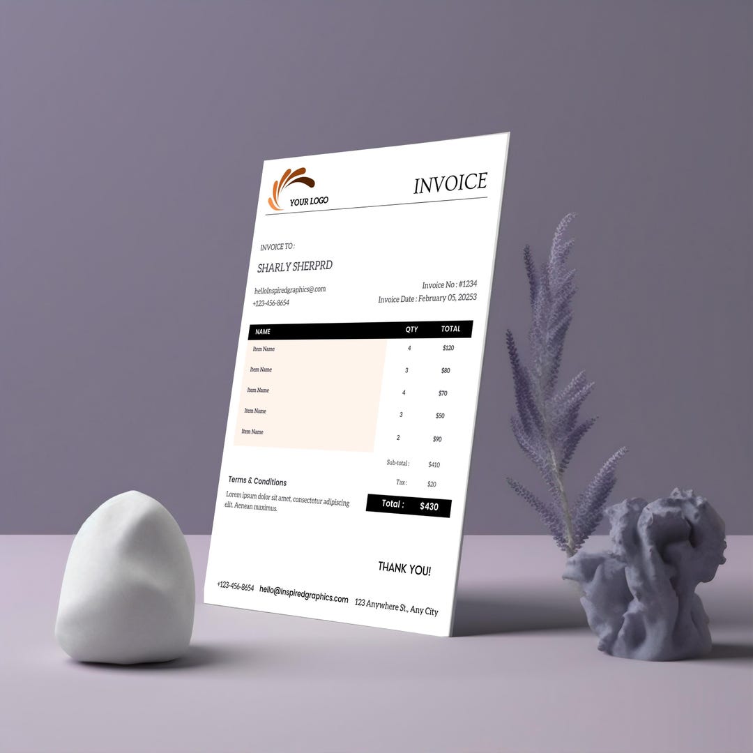 Customizable Invoice Template | Clean Design for Etsy Sellers ...