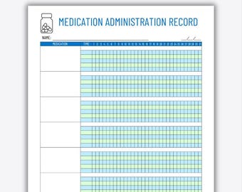 MAR | Medication Administration Record | Printable Medicine Record | Daily Medication Log | Health Tracking Sheet | Medicine Log Template