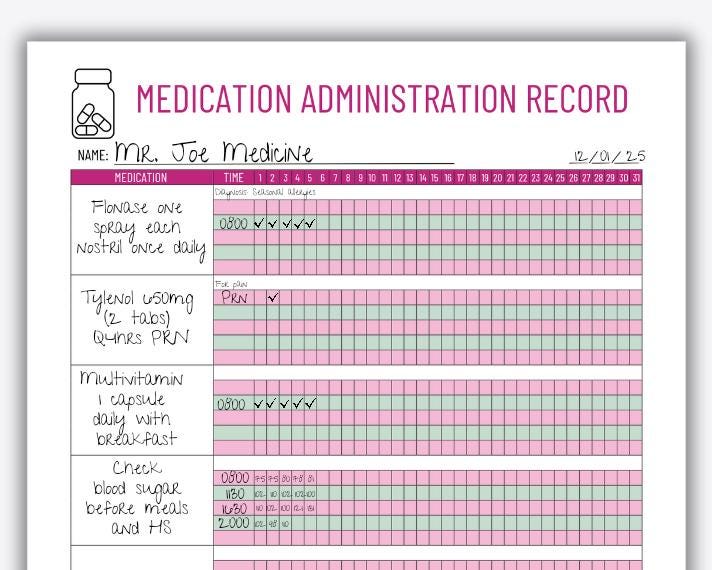 mar-medication-administration-record-printable-medicine-record-daily-medication-log-health-tracking-sheet-medicine-log-template-etsy for Free Printable Medication Administration Record Template MAR | Medication Administration Record | Printable Medicine Record | Daily Medication Log | Health Tracking Sheet | Medicine Log Template - Etsy for Free Printable Medication Administration Record Template