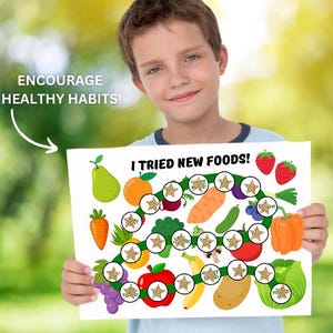 Reward Chart for Picky Eaters, Healthy Eating Rewards, Try New Foods ...