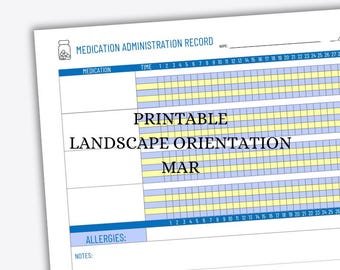 MAR | Medication Administration Record | Printable Medicine Record | Daily Medication Log | Health Tracking Sheet | Medicine Log Template