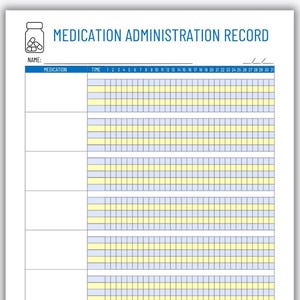 MAART | Medicatieadministratie | Afdrukbaar medicijndossier | Dagelijks medicatielogboek | Gezondheidsinformatieblad | Sjabloon medicijnlogboek