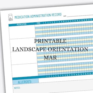 MAART | Medicatieadministratie | Afdrukbaar medicijndossier | Dagelijks medicatielogboek | Gezondheidsinformatieblad | Sjabloon medicijnlogboek