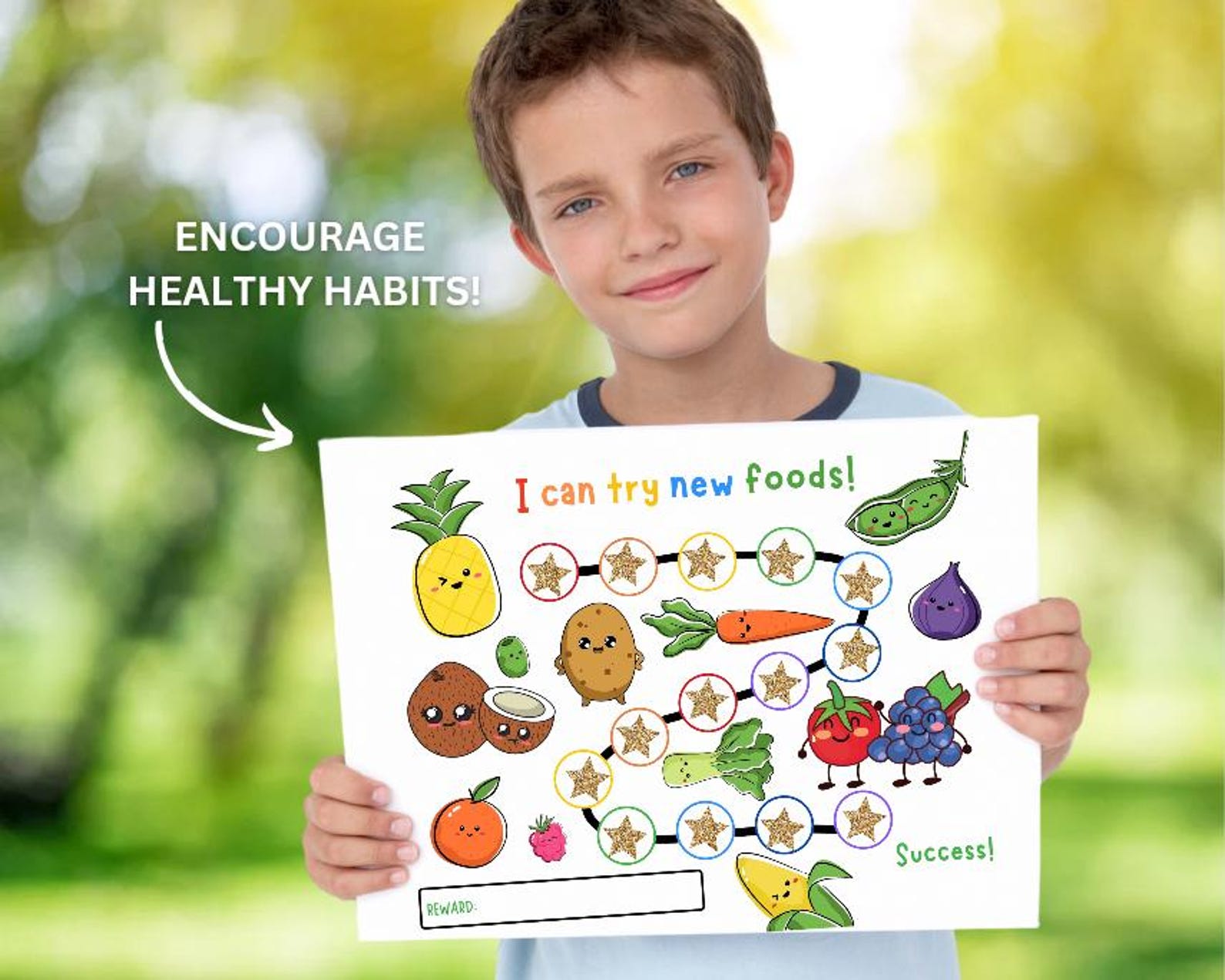 Reward Chart for Picky Eaters, Healthy Eating Rewards, Try New Foods ...