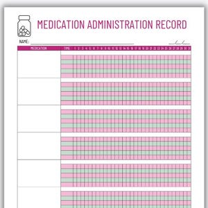 MAART | Medicatieadministratie | Afdrukbaar medicijndossier | Dagelijks medicatielogboek | Gezondheidsinformatieblad | Sjabloon medicijnlogboek