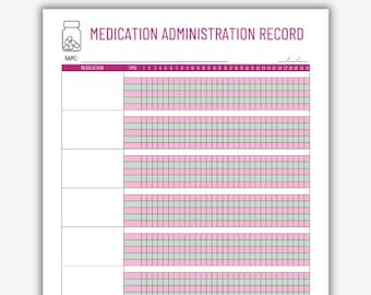 MAR | Medication Administration Record | Printable Medicine Record | Daily Medication Log | Health Tracking Sheet | Medicine Log Template