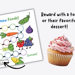 Reward Chart for Picky Eaters, Healthy Eating Rewards, Try New Foods ...