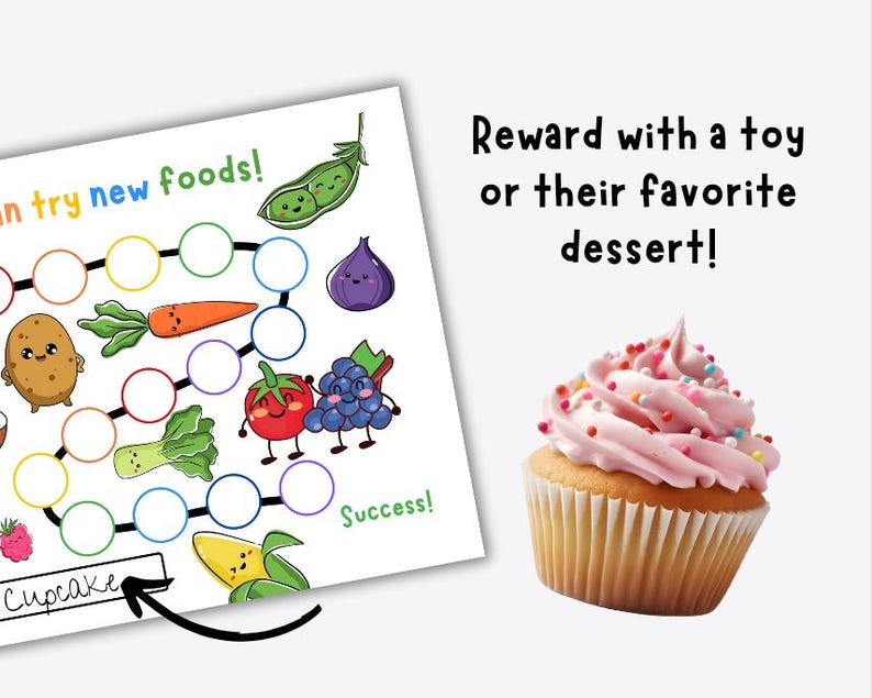 Reward Chart for Picky Eaters, Healthy Eating Rewards, Try New Foods ...
