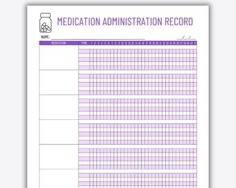 MAR | Medication Administration Record | Printable Medicine Record | Daily Medication Log | Health Tracking Sheet | Medicine Log Template