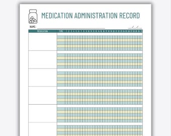 MAR | Medication Administration Record | Printable Medicine Record | Daily Medication Log | Health Tracking Sheet | Medicine Log Template