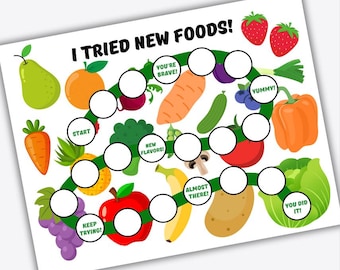 Reward Chart for Picky Eaters, Healthy Eating Rewards, Try New Foods, kids reward chart, behavior chart, sticker reward chart, sticker chart