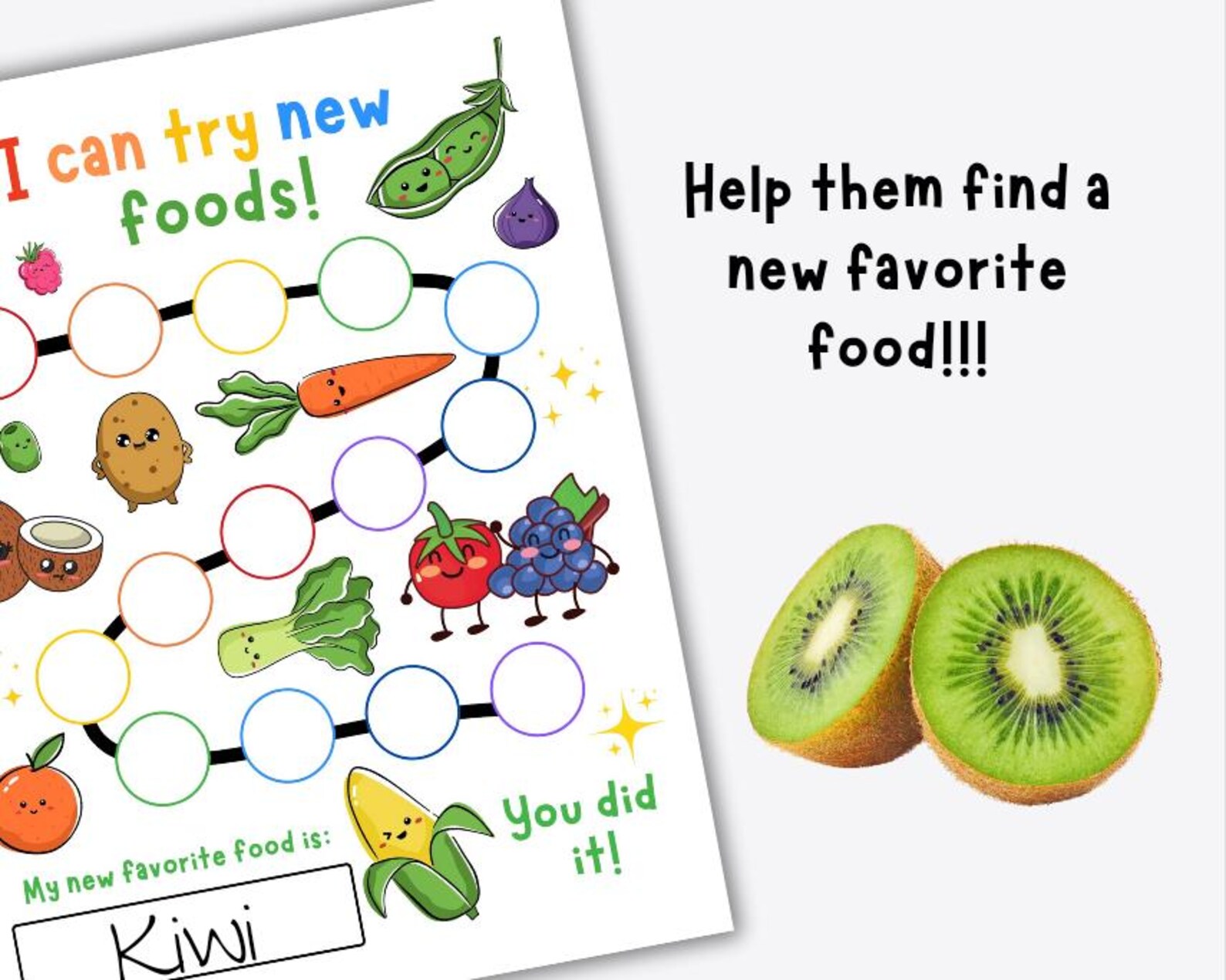 Reward Chart for Picky Eaters, Healthy Eating Rewards, Try New Foods ...