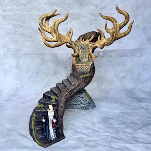 Diorama du trône de Thranduil : figurine elfique peinte à la main