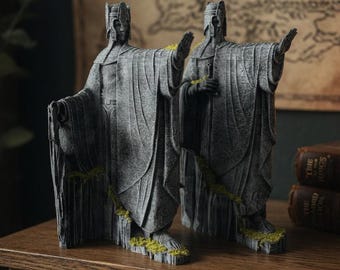 Monumentos de Argonath inspirados en El Señor de los Anillos - Pintados y decorados a mano - Edición limitada