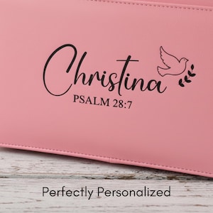 Custom Floral Bible Cover - Engraved Name, Durable Zipper image 2