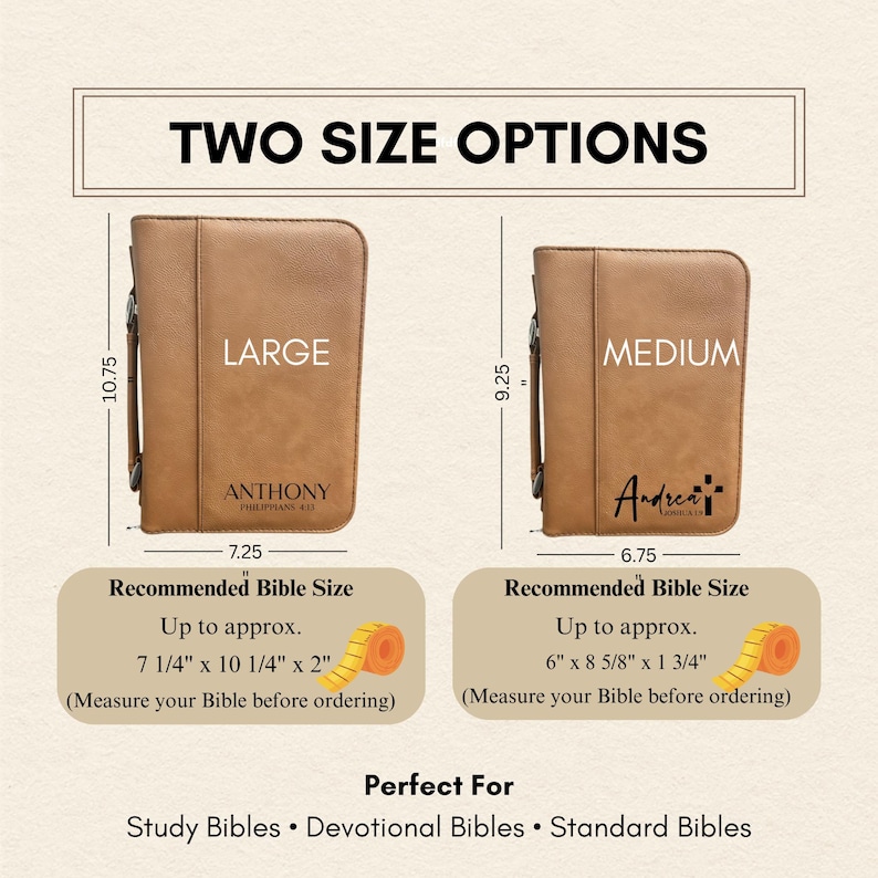 Custom Floral Bible Cover - Engraved Name, Durable Zipper image 5