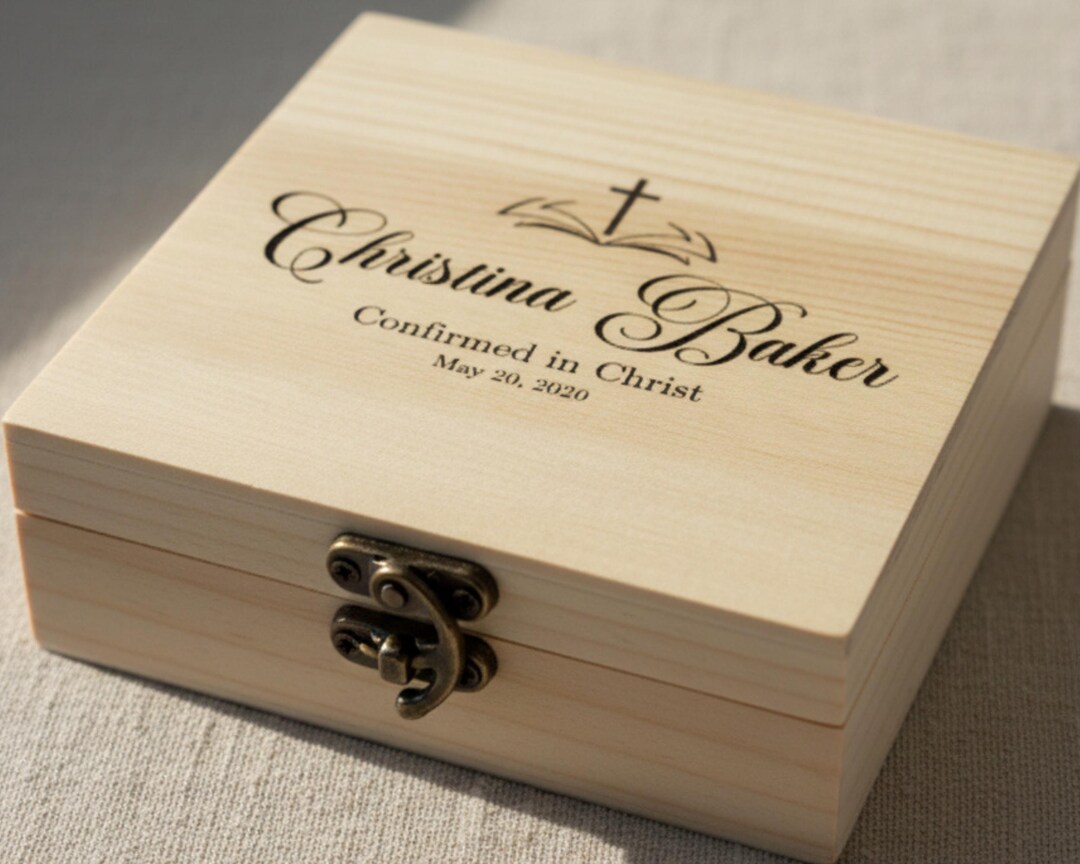 Confirmed in Christ Keepsake Box With Name and Date, Personalized ...