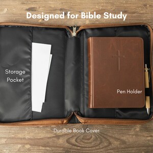 Custom Floral Bible Cover - Engraved Name, Durable Zipper image 6