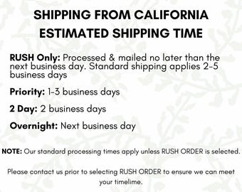 Upgraded Shipping Options / Rush Order