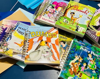 Little Golden Book Journal – Junk Journal, Storybook Notebook, Ribbon, Charms, Tassel