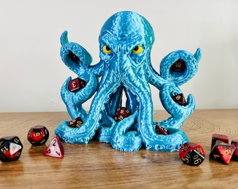 Octopus Dice Holder | 3D Printed D&D Dice Display | Tabletop Gaming Dice Storage | RPG Dice Tray Alternative