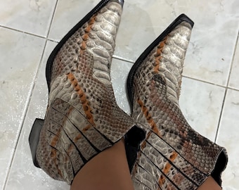 Oryginalne skórzane kowbojskie buty – styl zachodni – rozmiar vintage 38