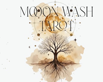 Moonwash Tarot Deck | 78 Aquarellkarten Anfängerfreundlich | weiche verträumte Wahrsagung | Lernen Sie einfach Orakel | Sanftes intuitives Lesegeschenk