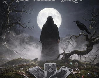 The Veiled Tarot 78 Card Deck | Gothic Dark Silhouette Shadow Work | Photorealistic RWS System | Mysterious Black Oracle | Rider Waite