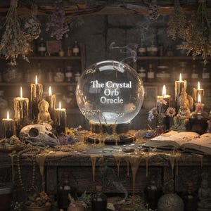 Intuitives Orakel Deck | 55 Karte No Words Orakel | Die Kristallkugel | Crystal Ball Scrying Karten | Schattenarbeit Weissagungsgeschenk